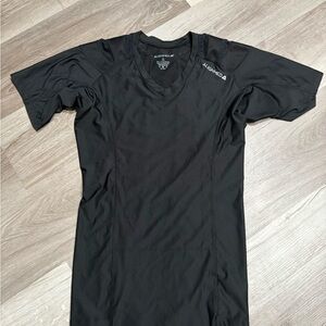 Black Men's AlignMed men’s posture shirt Large. Compression Short Sleeve